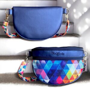 Fényes kék/színes háromszögek