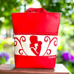 Piros/fehér alapon anya-gyermek minta/piros