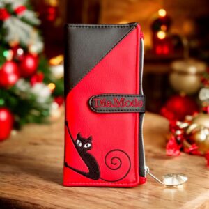 Fekete/piros (hímzett cica)