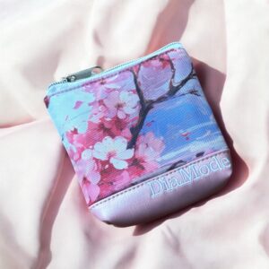 Selyemfényű rózsaszín/cseresznyevirág minta