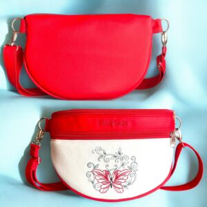 Piros/fehér (hímzett pillangó)