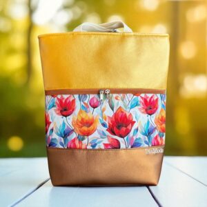 Sötét bronz/színes ólomüveg virágok/méz