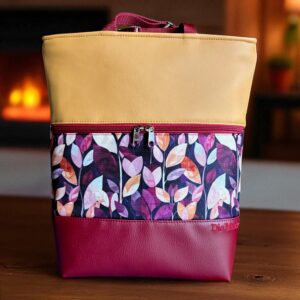 Bordó/lila-bézs levelek/karamell