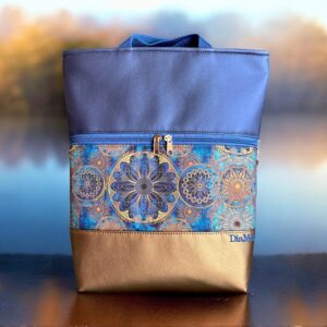 Sötét  bronz/arany-kék mandalák/fényes kék