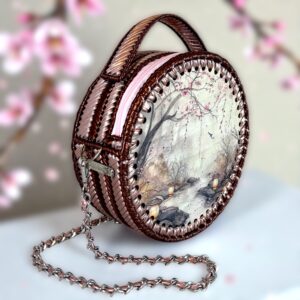 Medalion metál csoki/metál púder (cseresznyefa minta)