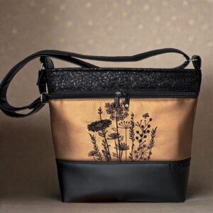 Fekete/bronz/rock fekete (mezei virágok hímzés)