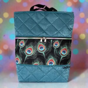 Steppelt petrol/feketén pávatollak/steppelt petrol