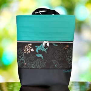 Fekete/feketén türkiz mandalavirág/csíkos türkiz