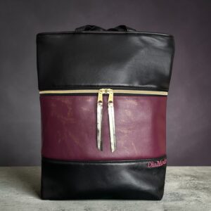 Fekete bőr/padlizsán bőr arany fénnyel/fekete bőr