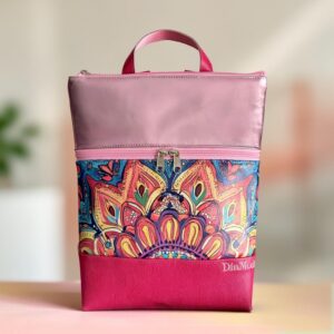 BŐR: pink/színes mandala/metál rózsaszín